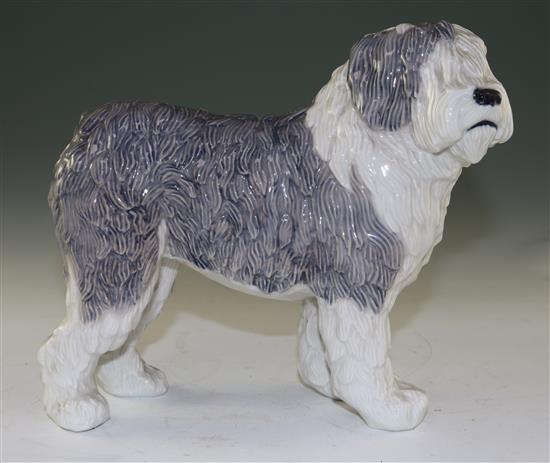 A Royal Copenhagen figure of an Old English sheep dog, height 8.2in.